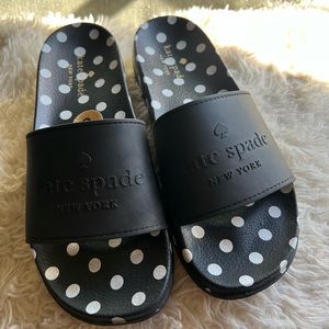 Kate Spade Polka Dot Slide Sandals Black Size 8